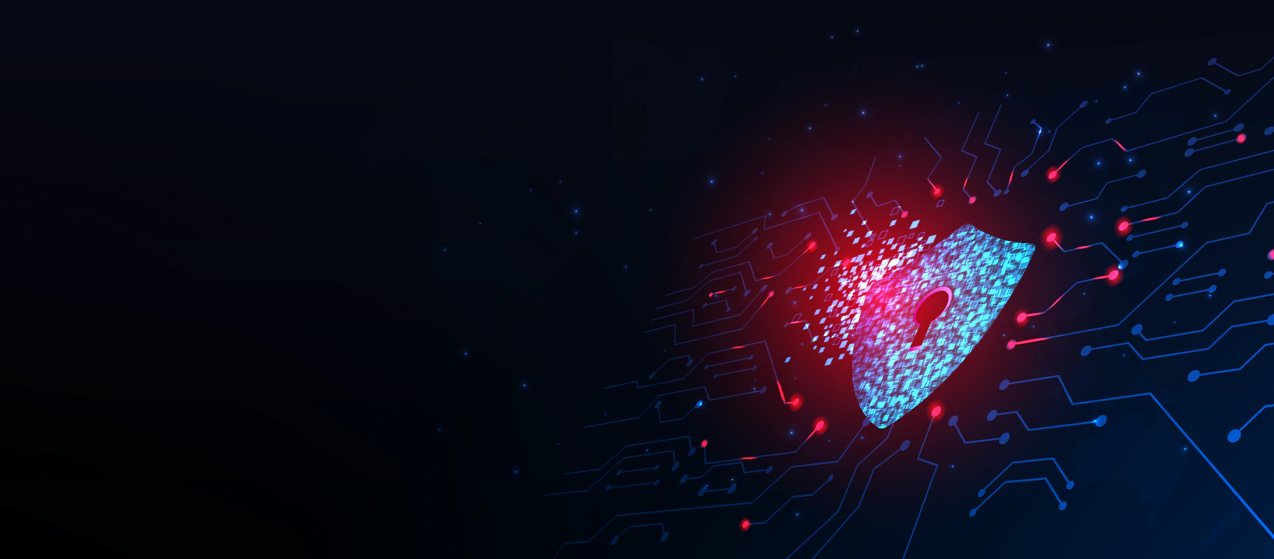 A shield with a keyhole in the center