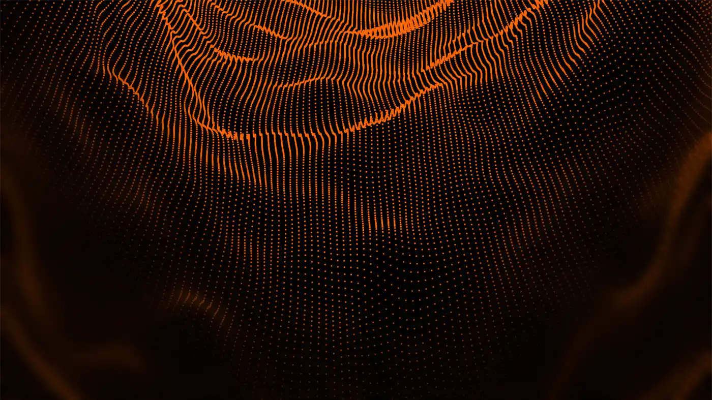 Orange particles abstract