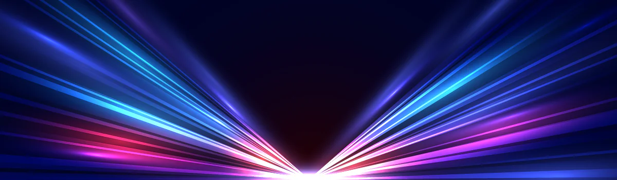 A burst of light rays