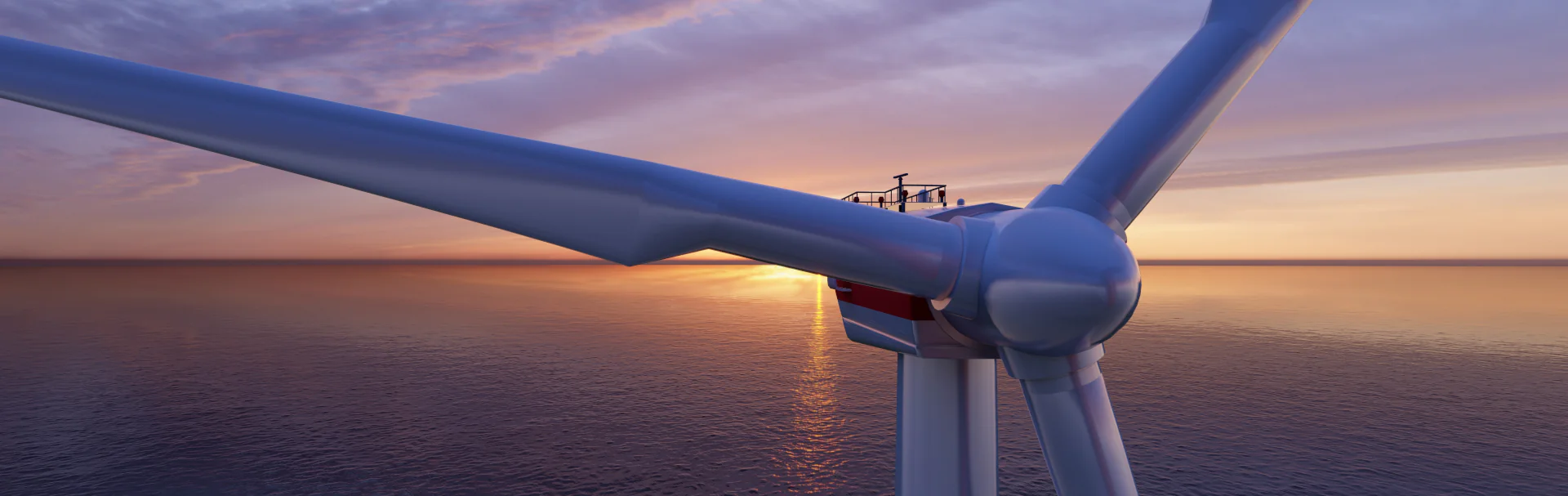 Wind turbine at dusk
