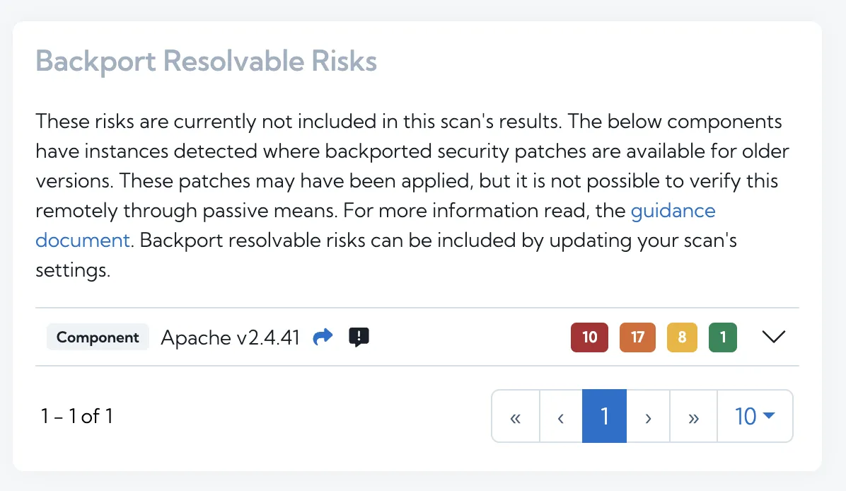 Backport resolvable risks that have been removed from scope