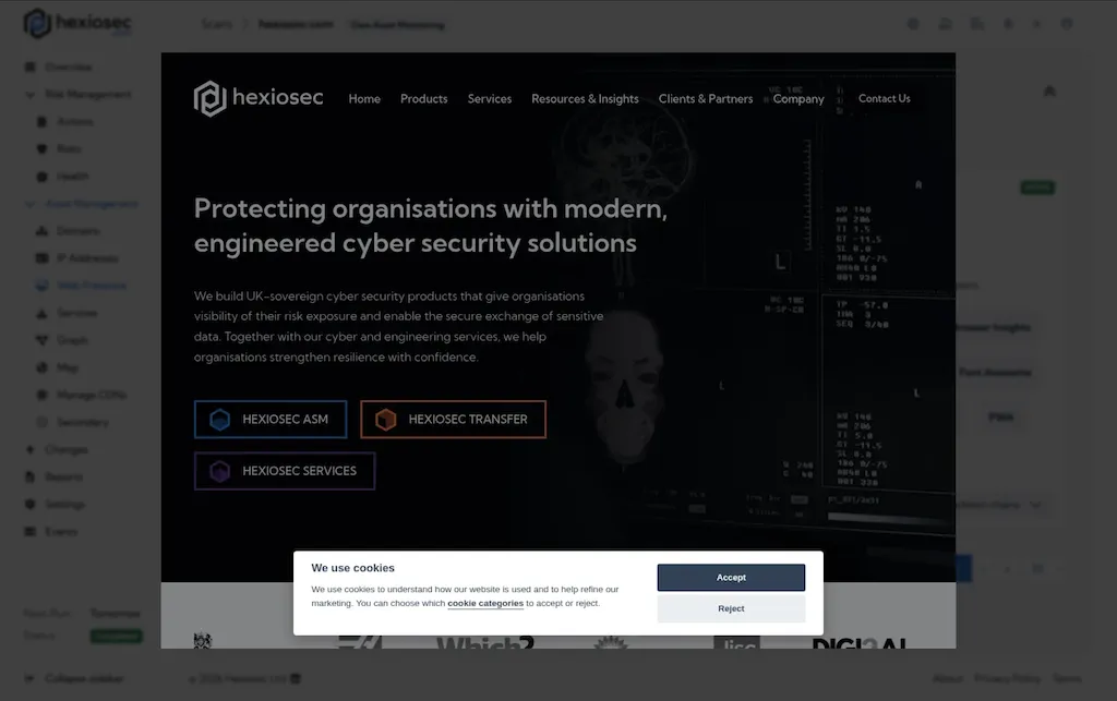 Web presence expanded screenshot example