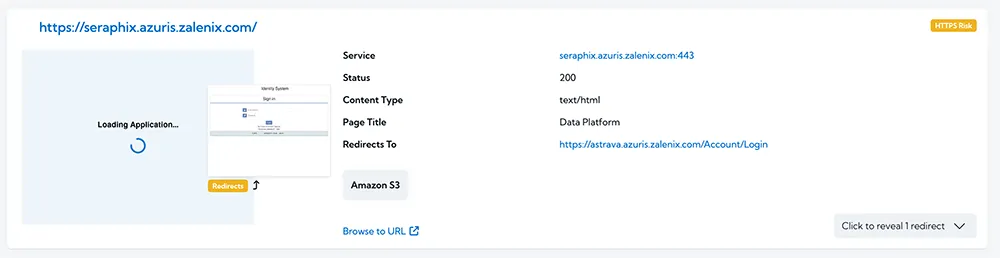 Client side redirect destination