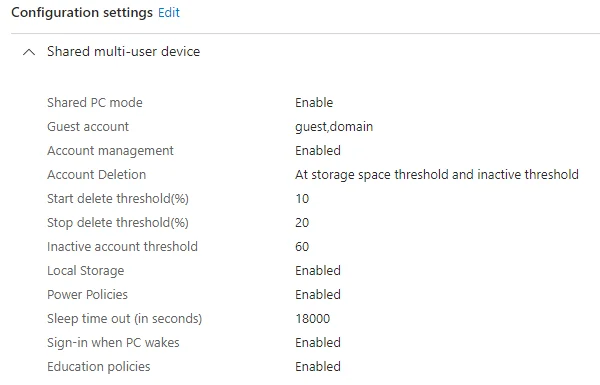 Shared Device Config