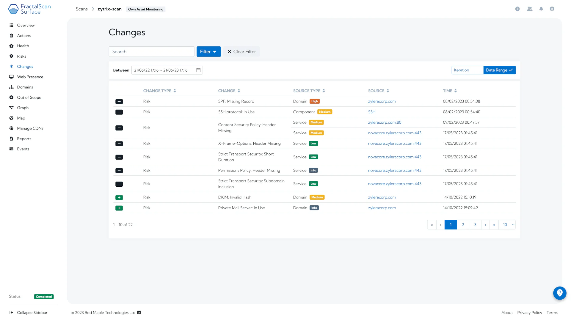 Hexiosec Updated Changes Page