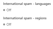 Spam settings