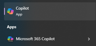 Copilot Windows Start Menu