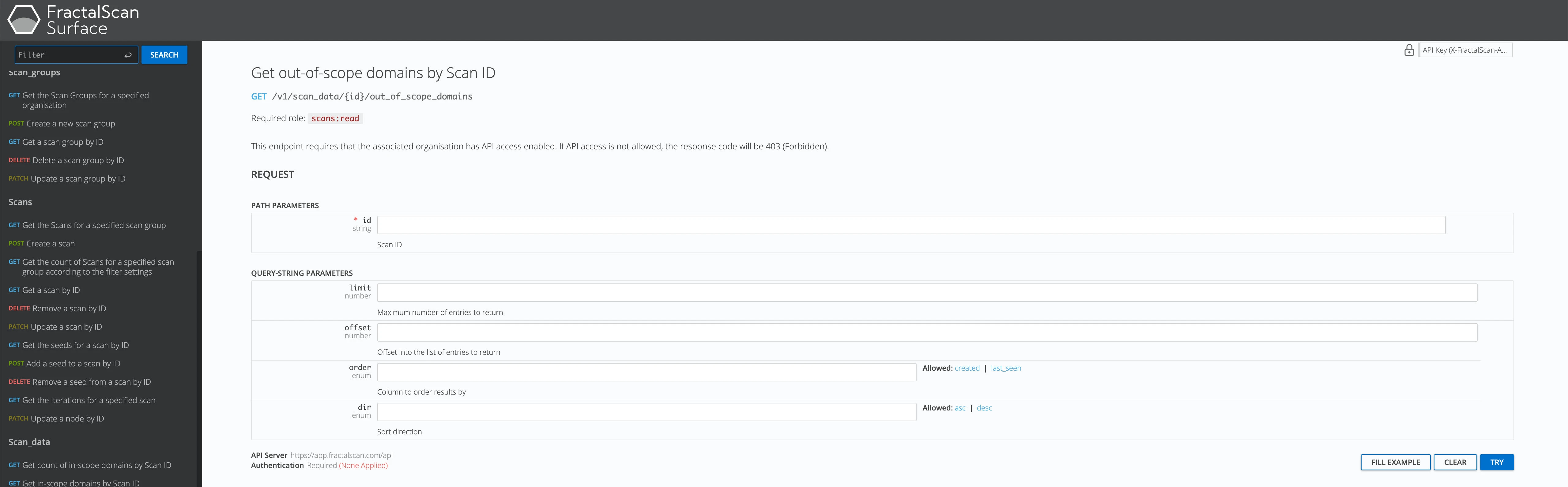 Out-of-scope domain details