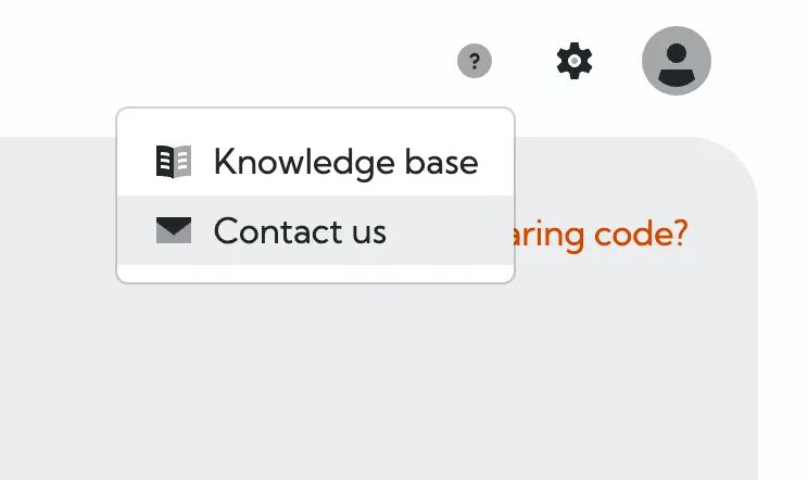 Contacting support through the Hexiosec Transfer app