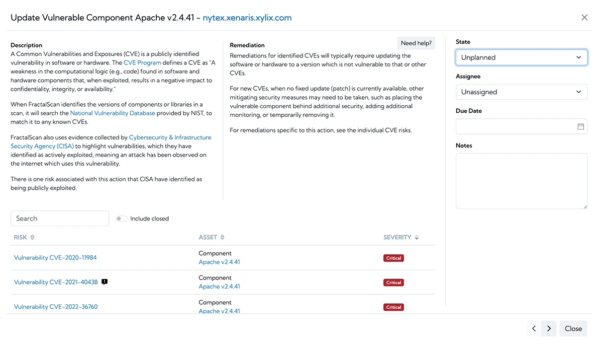 Hexiosec remediation advice