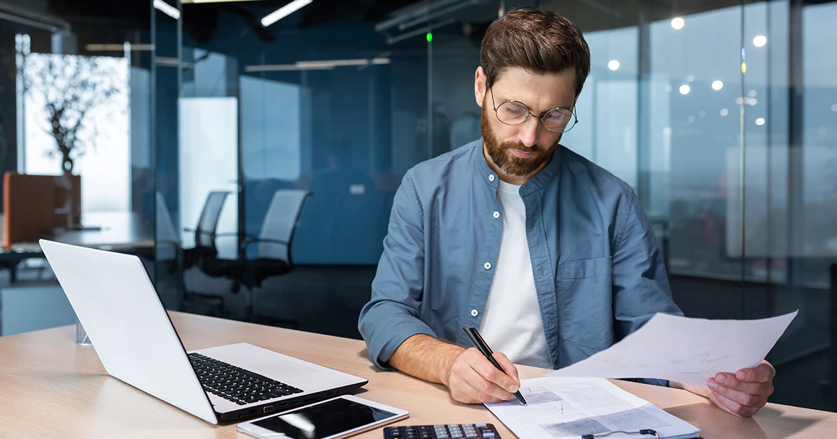 Person going through risk reports