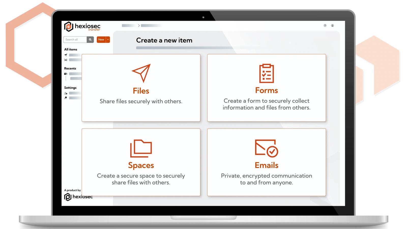 Screenshot of Hexiosec Transfer user interface