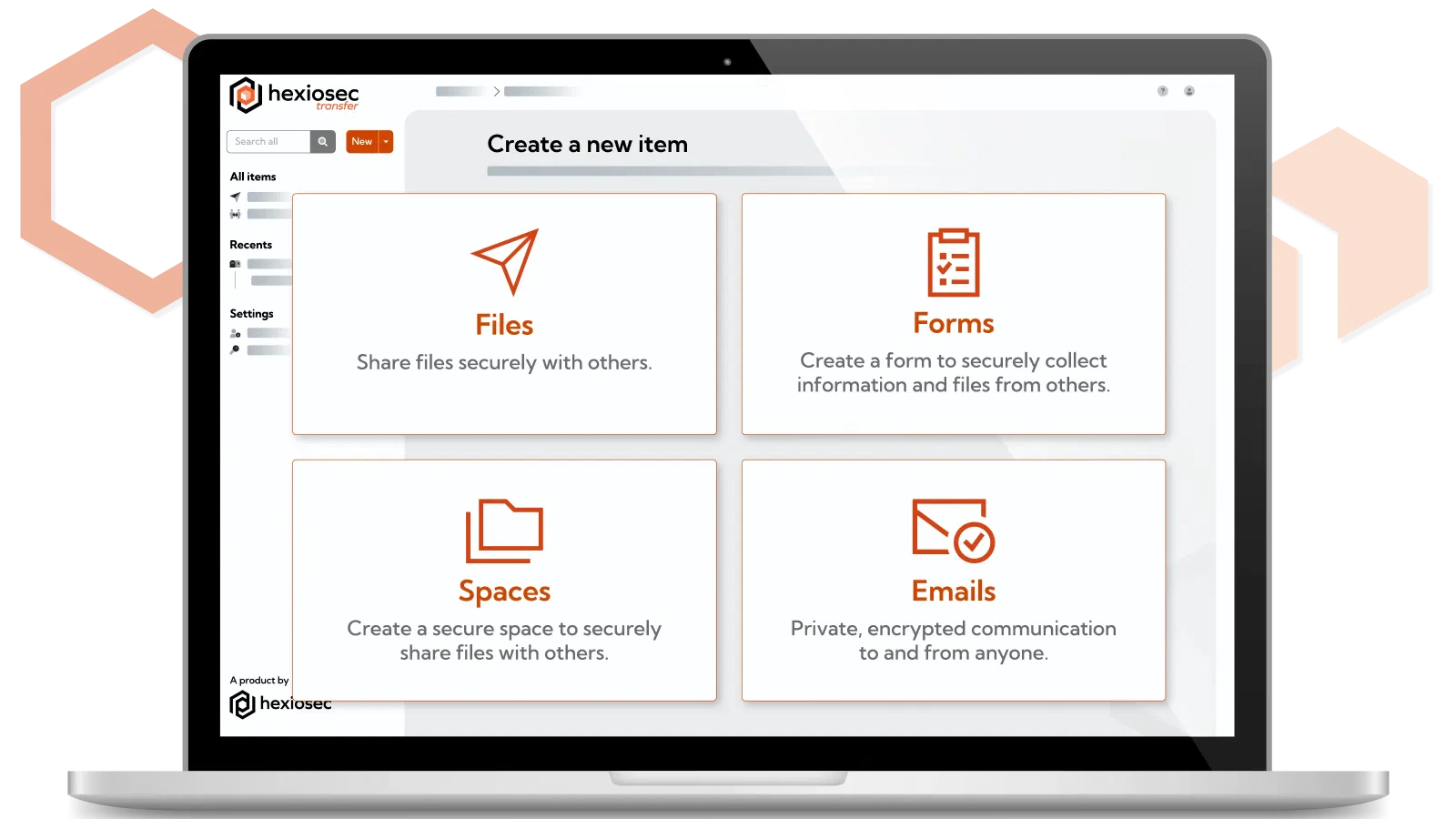 Screenshot of Hexiosec Transfer user interface