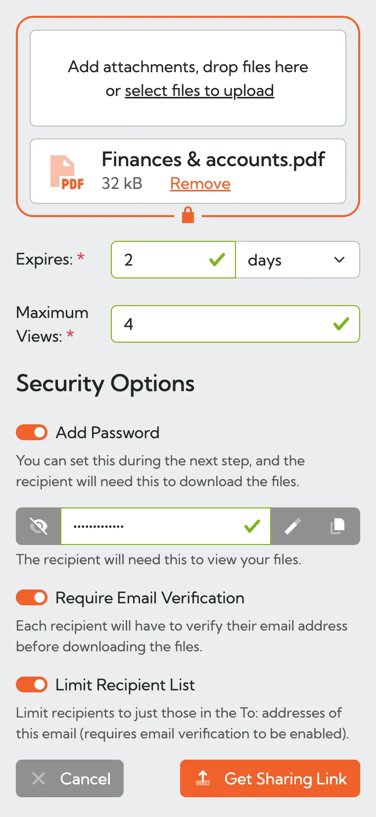 Showing the flow of sending files with Hexiosec Transfer from Outlook