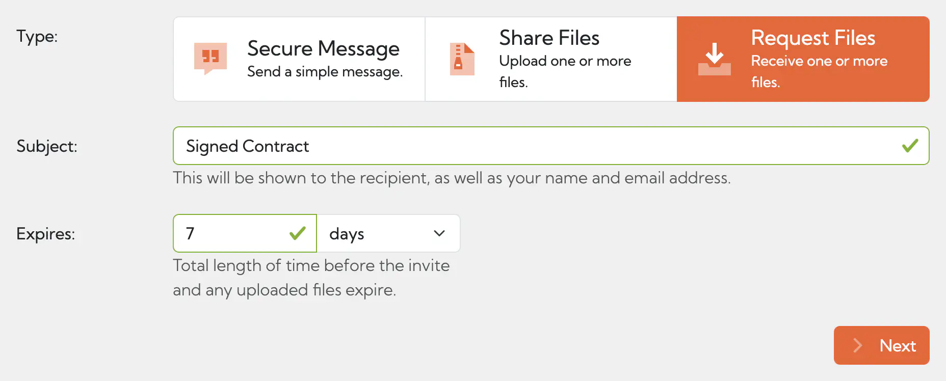 Setting up a sharing invite in Hexiosec Transfer